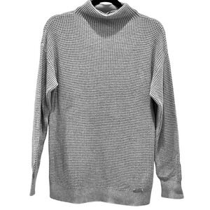 Michael‎ Kors Men's Cozy Gray Pull Over Waffle Knit Mock Sweater Medium